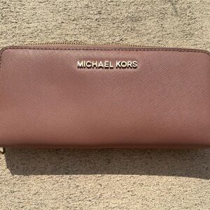 Michael Kors Tan Zip-Around Wallet